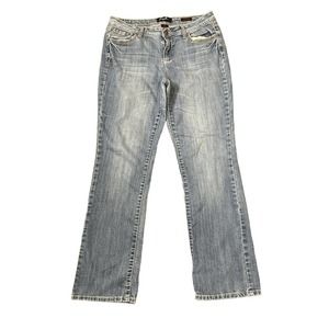 Earl Jeans Slim Boot  Mid-Rise Light Wash Denim Women Size 32 Stich Flap Pockets